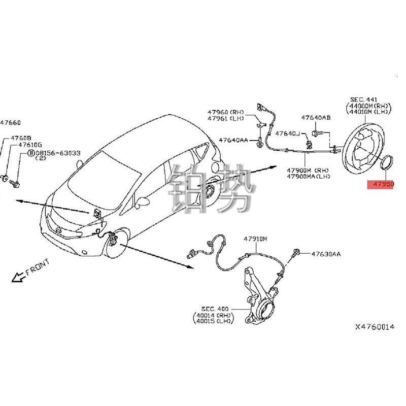 Car Rear skid sensor rotor Nis sanM arc isu nny 1.5L 1.5XE CVT 1.5XV 1