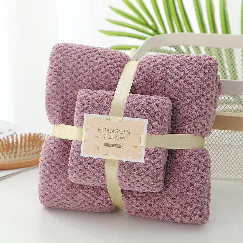 Luxury Bathroom Towel Set Quick Drying Microfiber Hair Towels Soft Absorbent Bath Towel Set 35x75cm+70x140cm For Women Man: 15