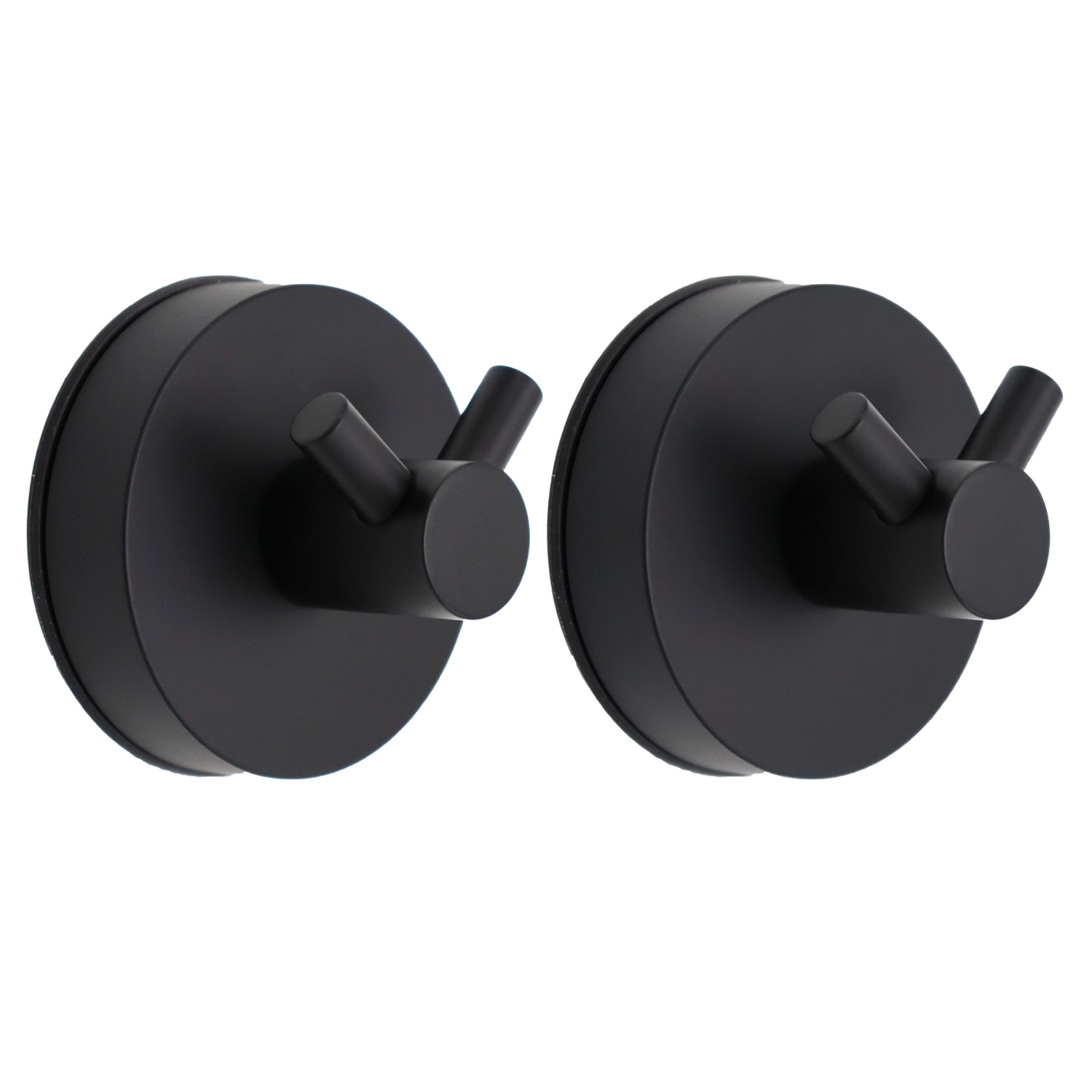 Crochet de douche à ventouse solide en acier inoxydable, 2 pièces, crochet de serviette sous vide, noir, étanche, pour la cuisine et la salle de bain, pour la Robe, 5KG: Matte Black