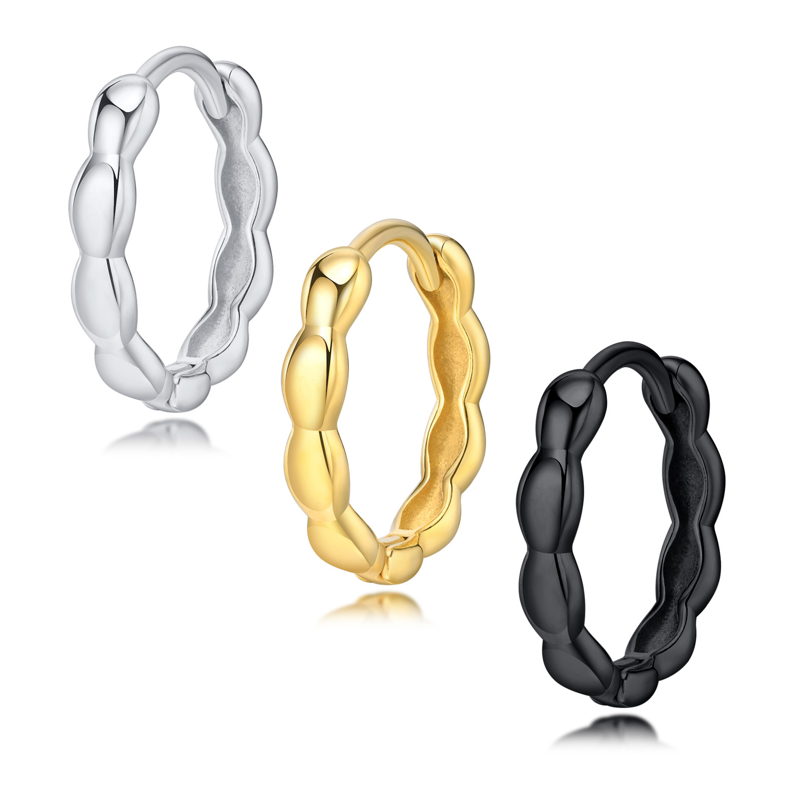 Mannen Geometrische Oorringen Voor Vader Vader Echtgenoot Vriend Bff, Waterdicht Roestvrij Staal Ronde Oor Voor Hem Sieraden: Antique Gold Plated