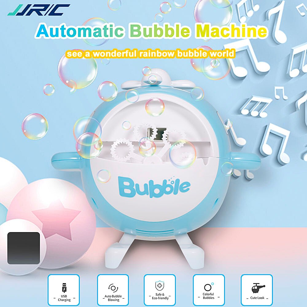 Máquina de burbujas JJRC V07 para niños con forma de helicóptero, juguete burbujeante automático para niños, juguetes de verano para actividades al aire libre
