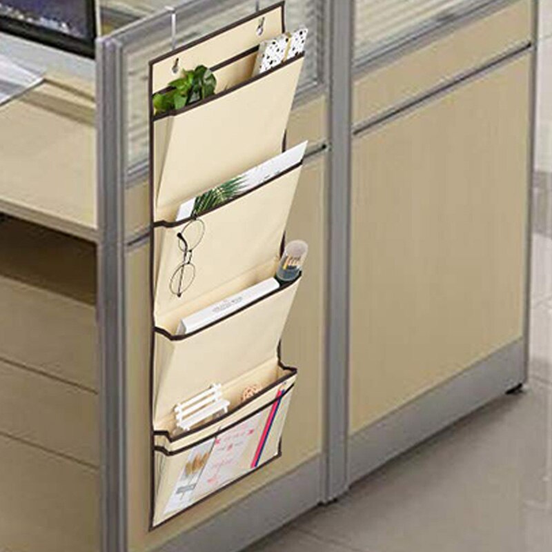 Hanging Wall Organizer,Over the Door File Organizer Hanging Wall File Folder Storage Organizer, (Beige - 2 Pack)