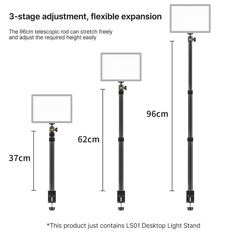 Vijim LS01 Fotografie Desktop Statief Light Stand Bureaulamp Stick Mount Verwijderbare Ballhead Met 1/4 &#39;&#39;Schroef Voor Led Video licht