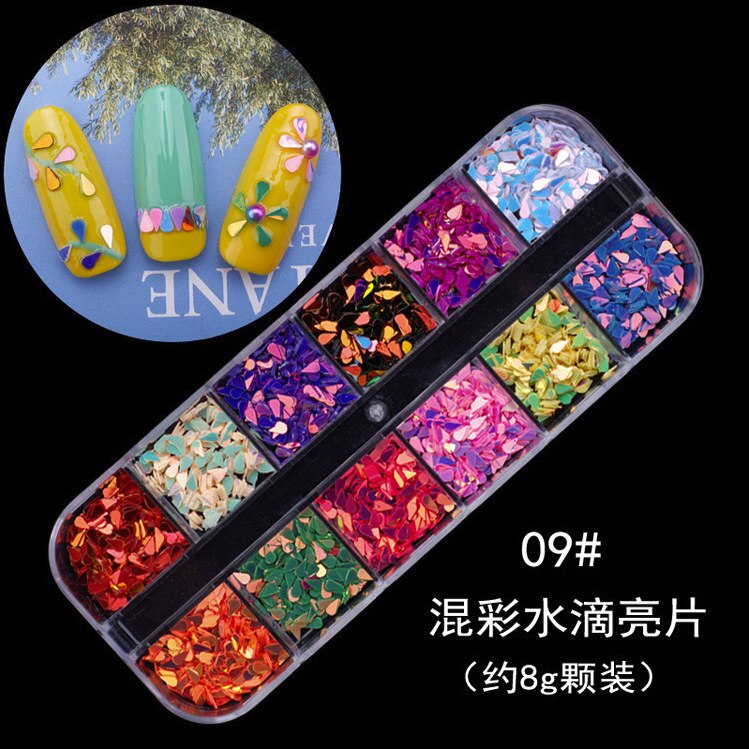 3D ongle cristal strass paillettes métal diamant Sequin Technique manucure ongle Art déco Nail Art bijoux: 09