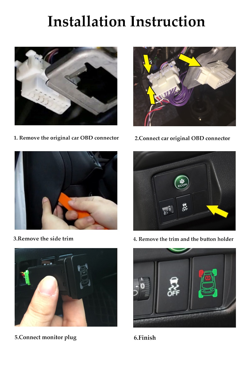 For Honda Fit Odyssey CR-V OBD TPMS Tire Pressure Security Monitoring System Monitor No Need Extra Sensor