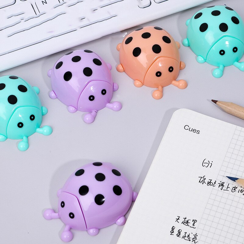 1 Pcs Lytwtw's Ladybug Cute Kawaii Pencil Sharpener School Accessory Office Supply Stationery Kids Supply Nice Things