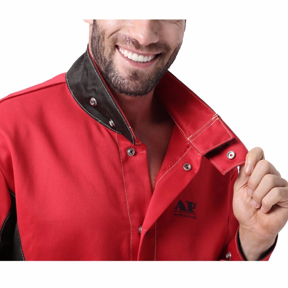 Chaqueta de soldadura para trabajo, ropa de trabajo resistente a la llama/calor/abrasión, ignífuga, de algodón, para trabajadores