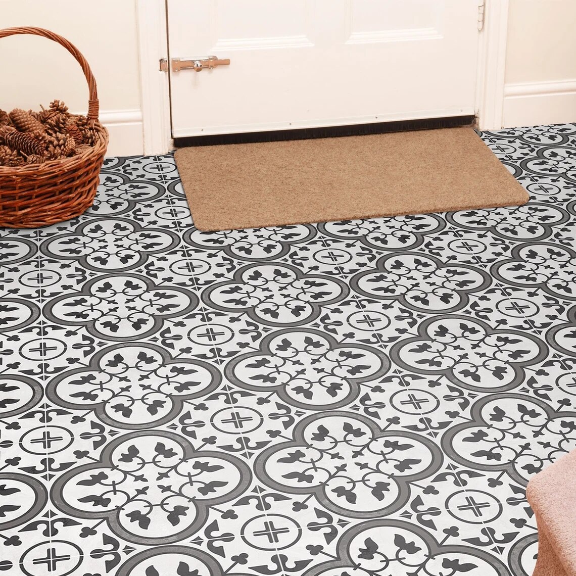 Tile Sticker Panel Peel and Stick Decal Vinyl Floor Tile Sticker Kitchen Backsplash Carreaux de Ciment 30x30cm