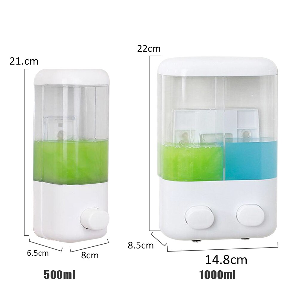 Dispensador de jabón de 500ml con ventosa para montar en la pared, dispensador de jabón de mano, recipiente para Gel de ducha, dispensador para baño, accesorios de cocina