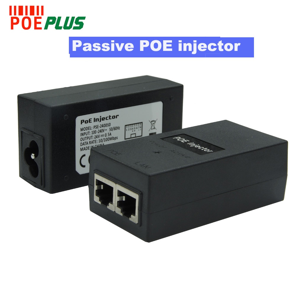 48V 0.5A Passieve Poe Injector Adapter Desktop Type 10/100Mbps Mikrotik Compliant Adapter
