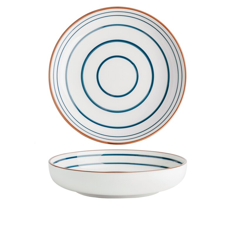 CHANSHOVA 8/10 inches Handmade ceramic bowl Personality Bowl Noodle salad plates Porcelain dining-plates Tableware G210: 8