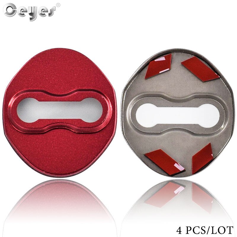 Ceyes Oem Stickers Lock Covers Voor Mitsubishi Outlander Lancer 10 Pajero l200 l300 2 3 4 Asx Auto Styling Decor auto Accessoires: Rood