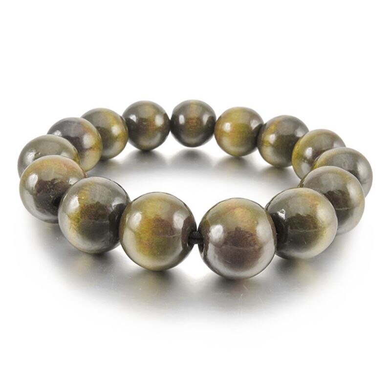 Pulsera de madera de 15mm, pulsera de eslabones, pulsera budista tibetano, Sándalo Verde, Buda, cuentas de oración, oración, Mala, nudo chino, elástico Ma