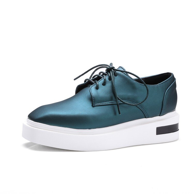 Zapatos de talla grande con punta cuadrada para mujer, zapatillas de deporte informales para mujer, zapatos planos de plataforma, Creepers, novedad de