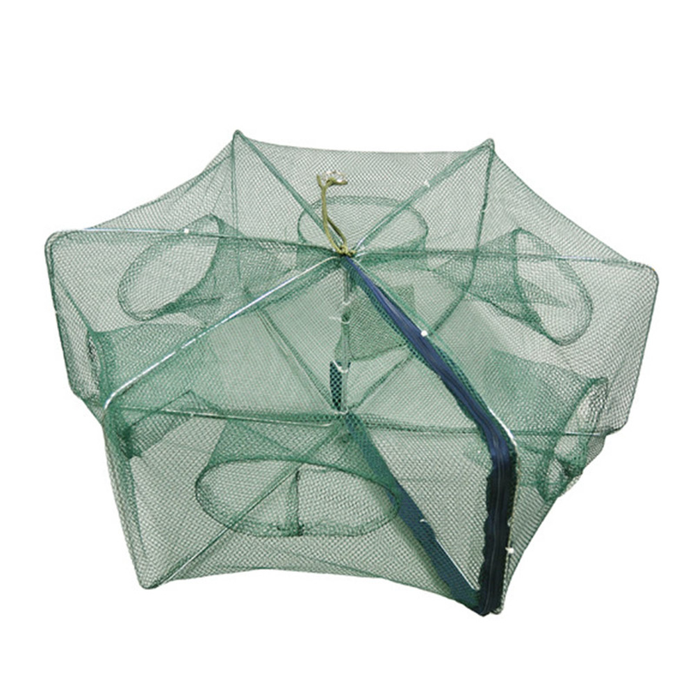 Folded Portable Hexagon 6 Hole Fishing Nets Fish Trap Mesh Small Umbrella Cage Fish Net Fish Shrimp Minnow Crab Redes De Pesca