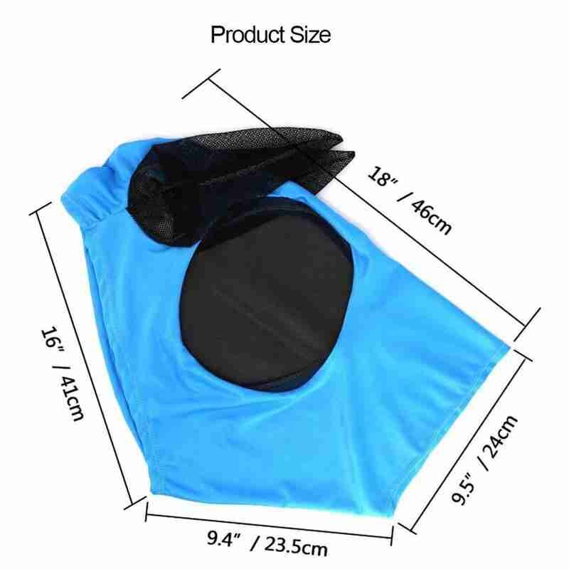1pc anti-fly mesh heste maske hest maske stretch bug øje hest fly maske med tildækkede ører hest fly maske lang næse med ører