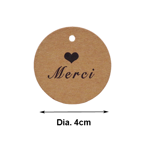 100 Pcs Dia 4 Cm Ronde Kraftpapier Handgemaakte Hang Tags Dank U Merci Tag Label Voor Bruiloft Snoep baby Producten Tagging: Pattern 3