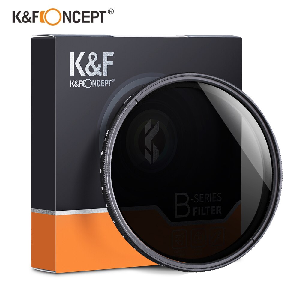 K&amp;F CONCEPT ND2-400 ND Filter 37/40.5/43/46/49/52/55/62/67/72/77mm Adjustable Neutral Density Fader Variable Camera Lens Filter