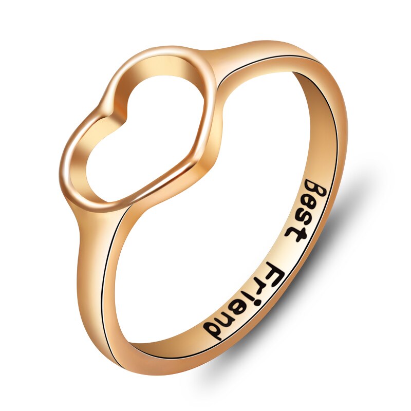 1 st bästa vän ring carve engelska brev ring bästa vänner ihåligt hjärta vänskap årsdag ring för kvinnor smycken