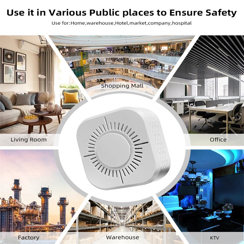 Detectores de humo Wifi para protección contra incendios, Detector de humo seguro para el hogar, Sensor de alarma de humo de seguridad, TUYA Smart Life, asistente de Google