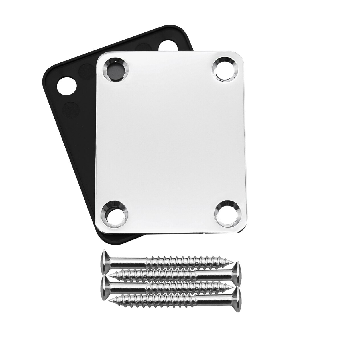 Metal Neck Plate Guitar Neck Joint Plate &amp; mounting Screws guitar Parts Chrome Black Choose
