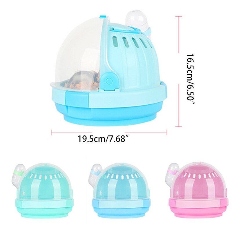 Small Pet Handheld Hamster Cage Portable Travel Carrier Outdoor Carrying Case E56E