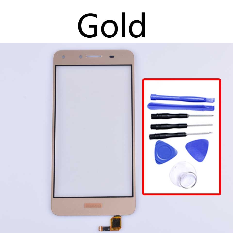 Painel de toque para huawei y5ii y5ii y5 ii CUN-L01 LYO-L21 CUN-U29 sensor toque digitador da tela lcd vidro frontal: Gold-With tool