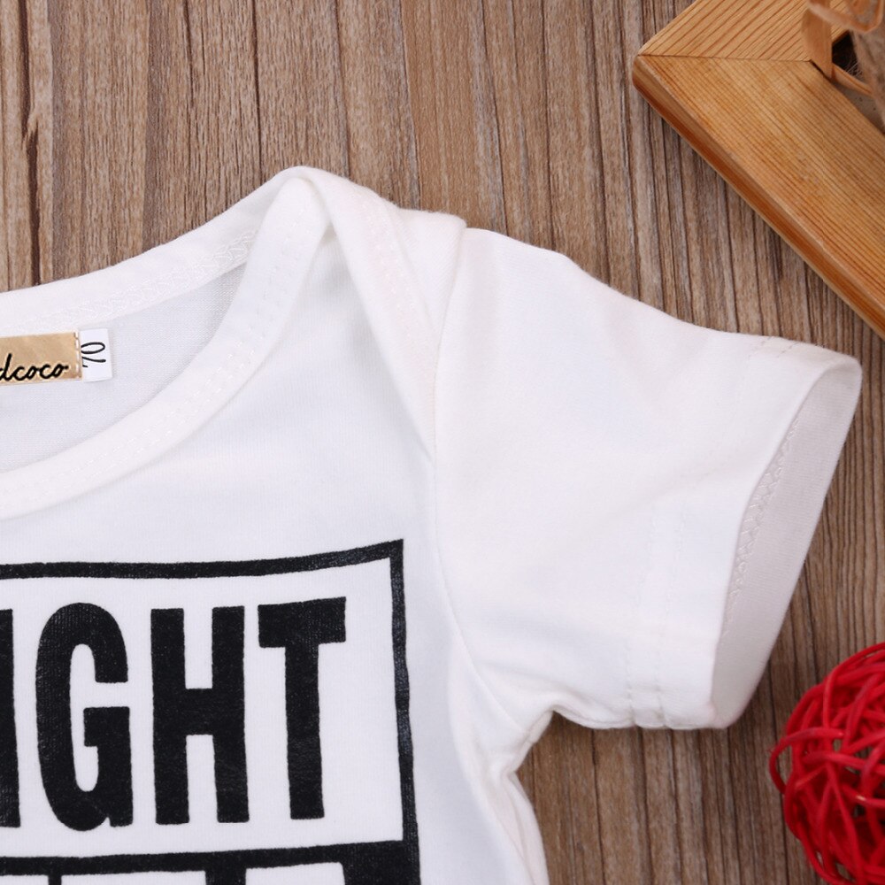 0-18M Casual niños niñas niños manga larga fuera de letra de impresión mono de algodón trajes de una sola pieza ropa