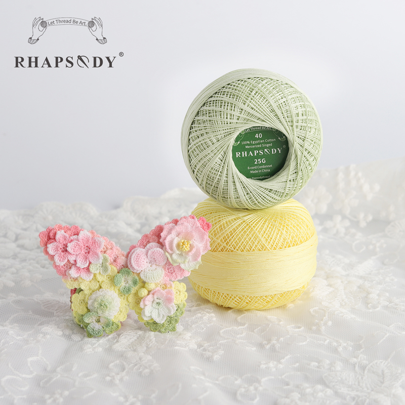Rhapsody # Premium-Baumwoll-Häkelgarn in 40 Größen zum Tatting-Nadelspitzen, DIY, Stricken, Spitze, Quilten, Nähen, merzerisiert, 300 Yds Ball