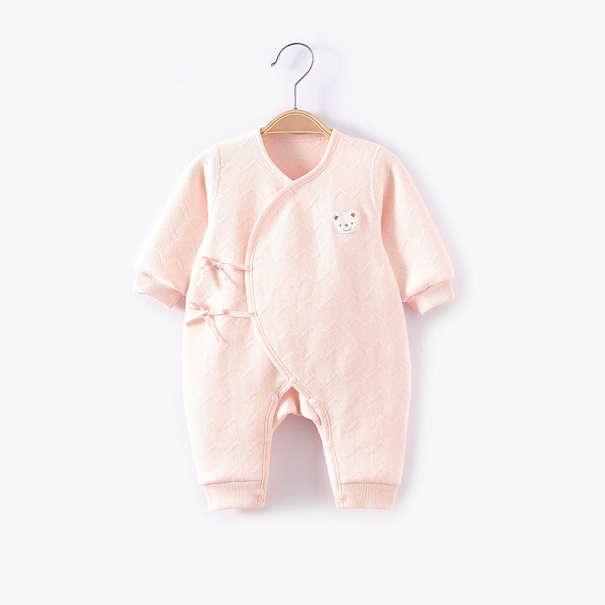 Carter-barboteuse quatre saisons pour bébés filles de 0 à 18 mois, combinaison en coton à manches longues pour -né garçon, vêtements pour enfants: Rose / 3M