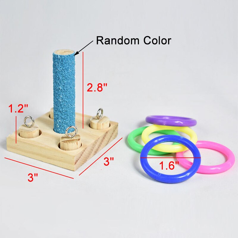 Drewniane zabawki dla ptaków zabawki dla papug zwierzęta edukacyjne zabawki dla papug interaktywne szkolenia zabawki z klocków platforma plastikowy pierścień artykuły dla ptaków