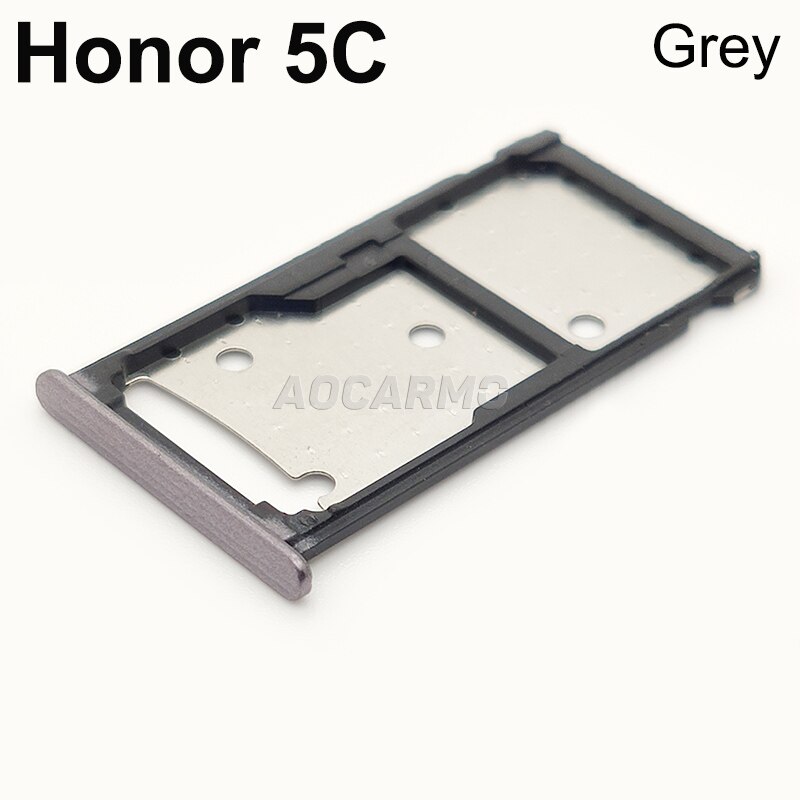 Aocarmo Grey/Silver/Gold SD MicroSD Holder Nano Sim Card Tray Slot For Huawei Honor 5C Replacement Part