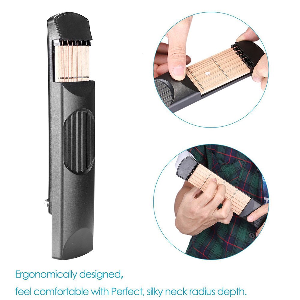 Smarta prylar bärbar 6- ton ficka gitarr ackord tränare verktyg kan rotera ackord diagram skärm gitarr finger tränare