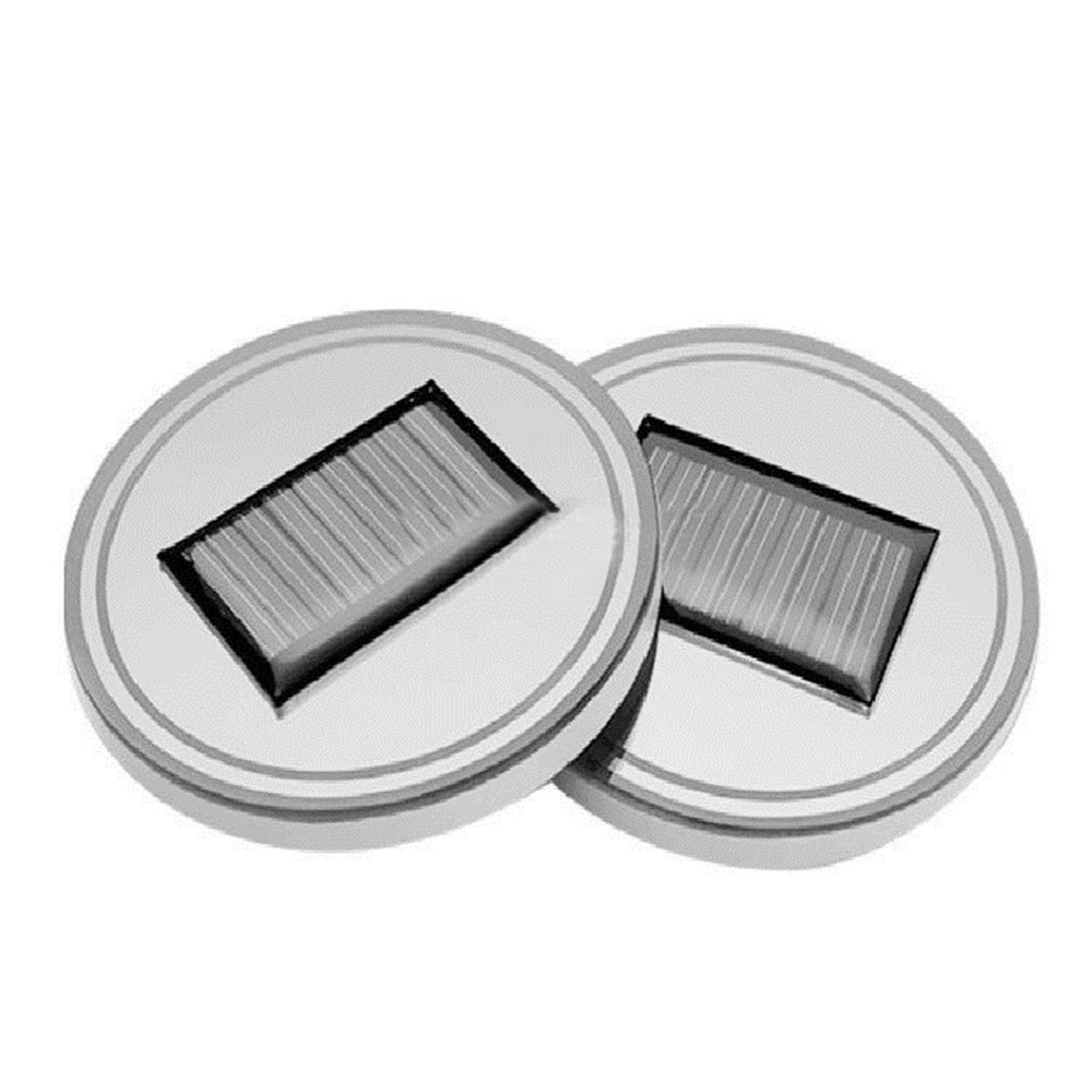 Solar Car Cup Holder With LED Light Bottom Mat Pad Cover Lamp Bottle Drinks Coaster Car Styling