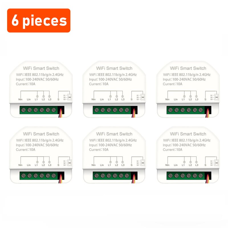 Tuya 3-gang MINI Wifi Smart Switch 3 Channels Timer Relay Smart Life Automation Breaker Module Work With Alexa Google Home