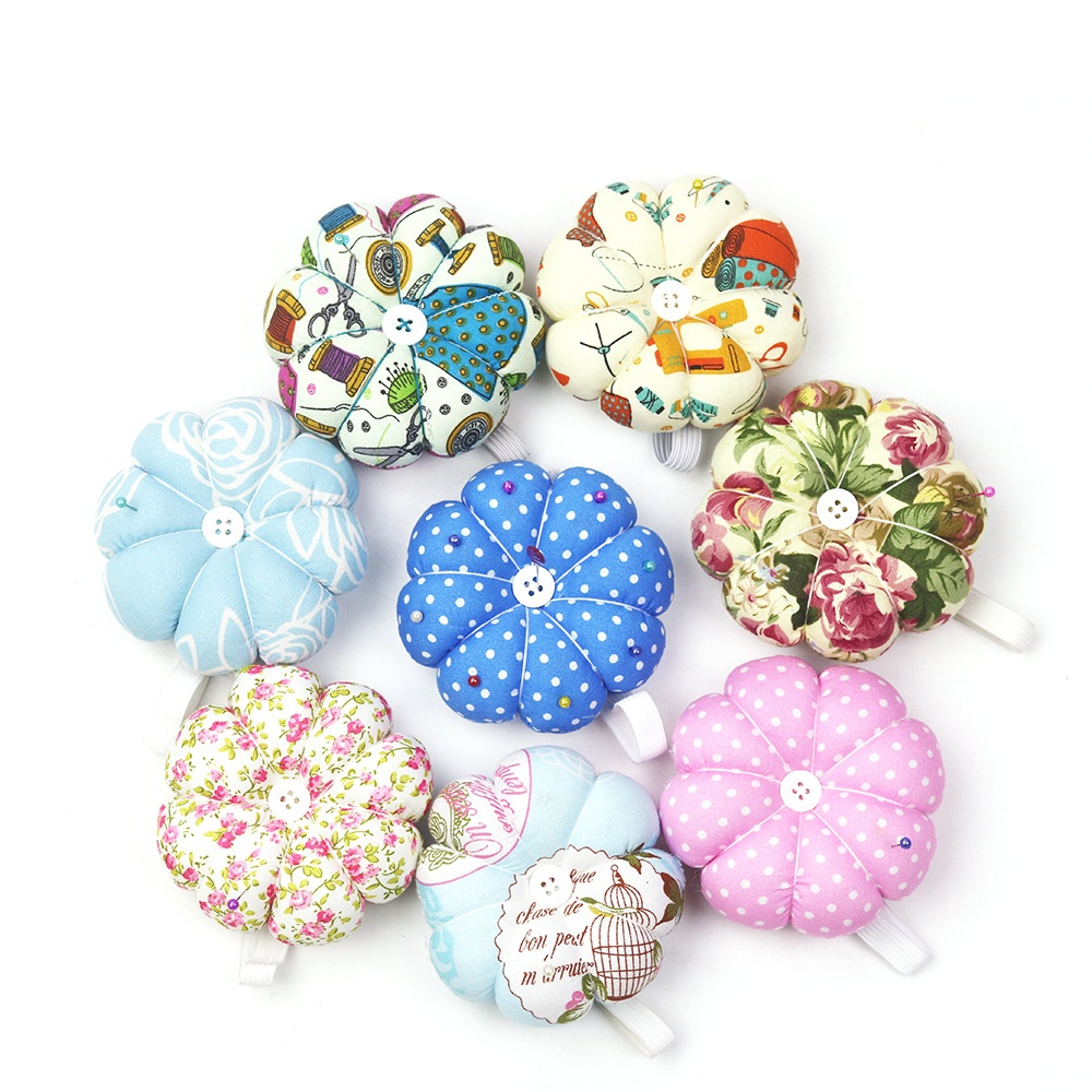 Speldkussen Naaien Bloemen Pompoen Naaiset Opbergpinnen voor verwijderbaar dienblad Ingebouwde speldkussen Begrippen Polsriem