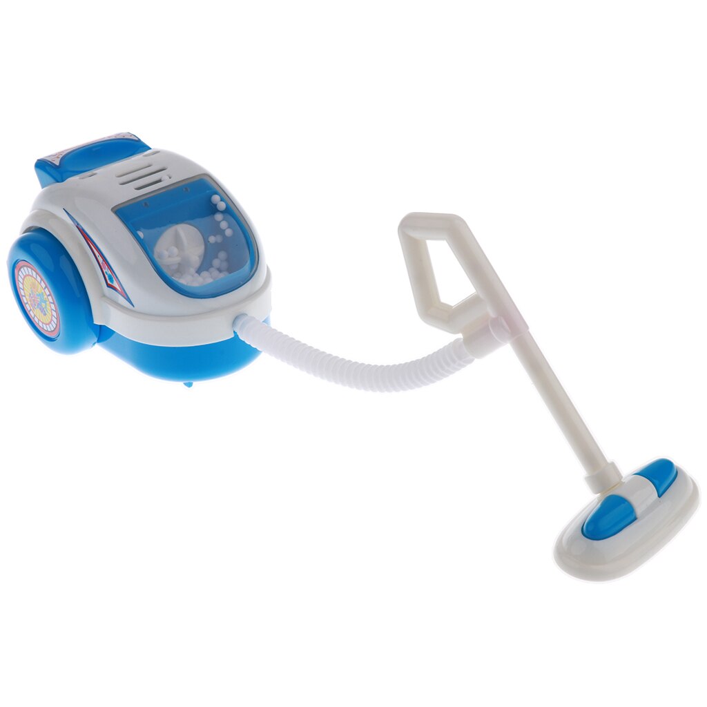 Mini aspirador electrodoméstico (funciona con pilas AA) para niños, juguetes para juego de imitación, color azul