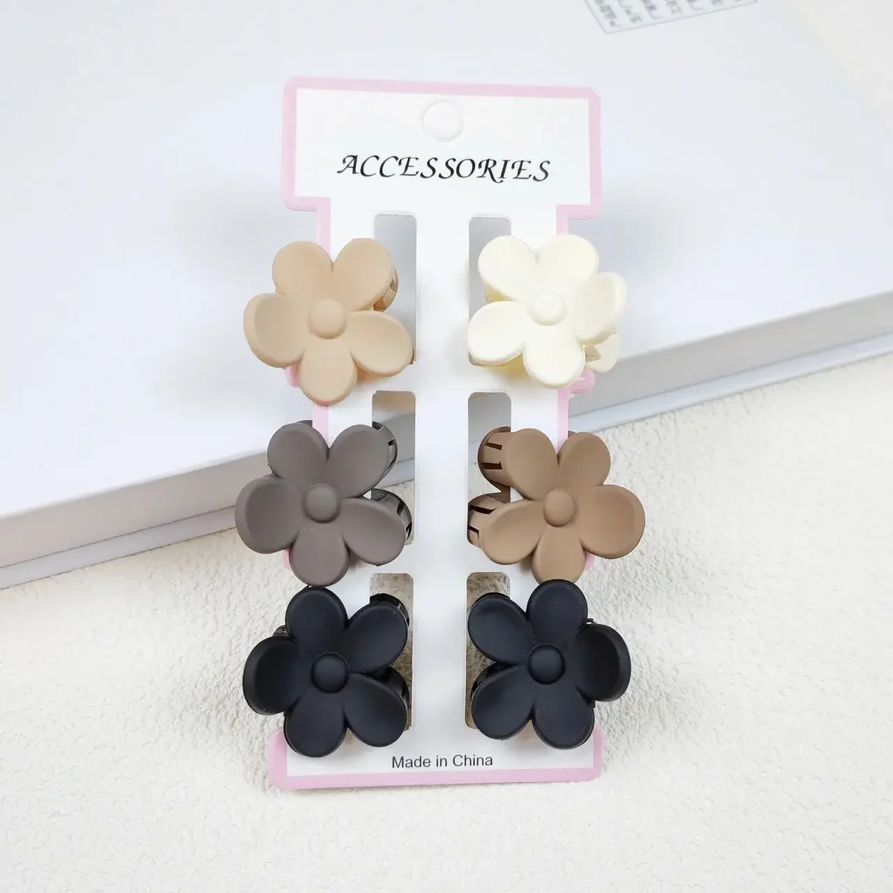 6 uds nueva pinzas para el cabello de flores para mujer pinzas para el cabello pequeñas pinzas de cangrejo cola de caballo esmerilada Clip de tiburón tocado accesorios para el cabello: Negro