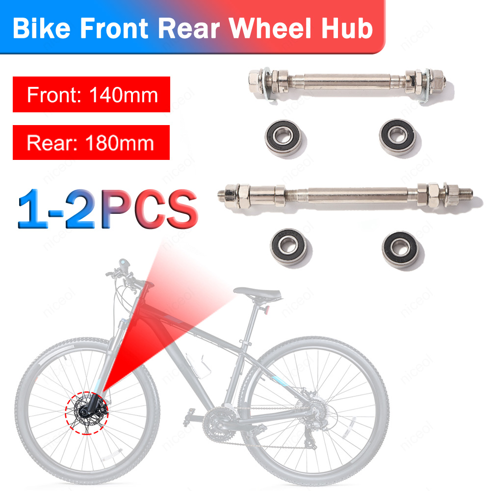 Bike Front Rear Wheel Hub Axle with 2 Bearings Bicycle Spindle Shift Shaft Lever