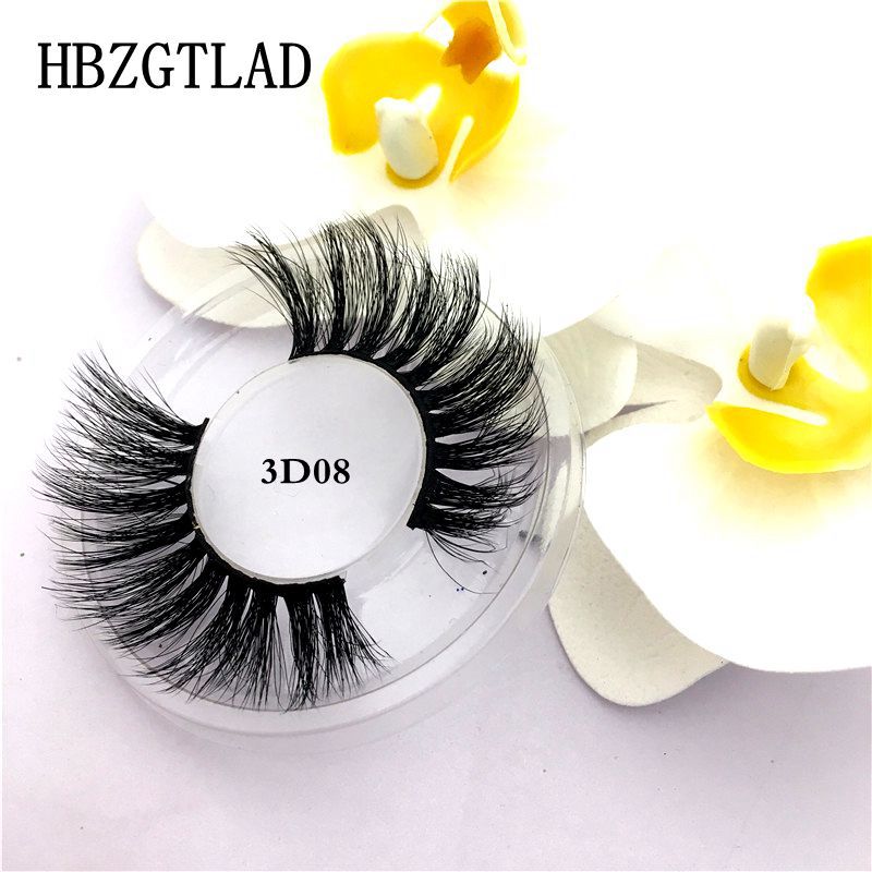 1 Pair 25mm Lashes 6D Faux Mink Hair False Eyelashes Fluffy Wispies Dramatic Long Lashes Handmade Eyelashes Eye Makeup Tool: 3D-08
