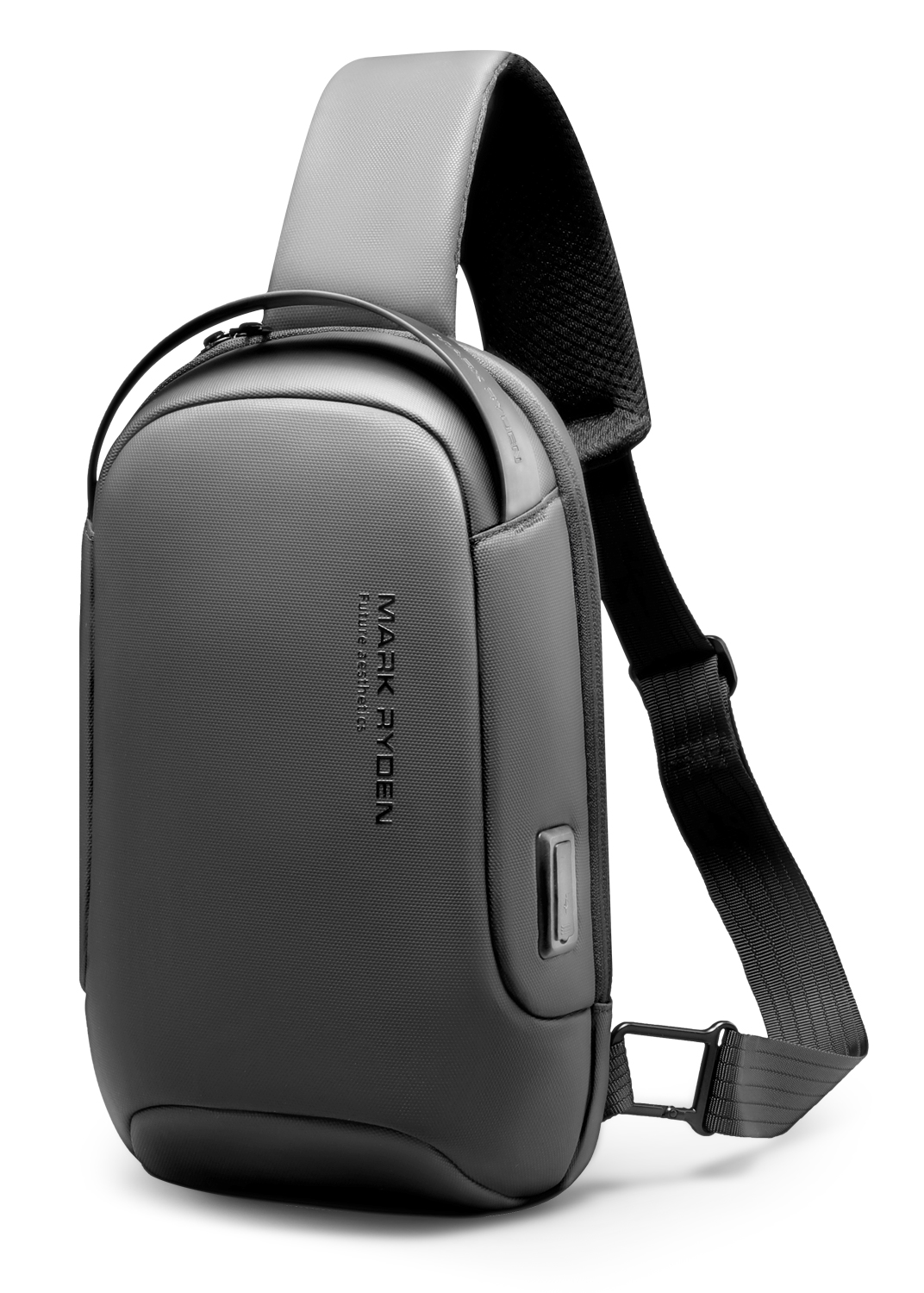 Mark Ryden Waterdichte Crossbody Tas Met Usb Oplaadpoort Handheld Of Crossbody Borsttas Voor Mannen: GRIJS