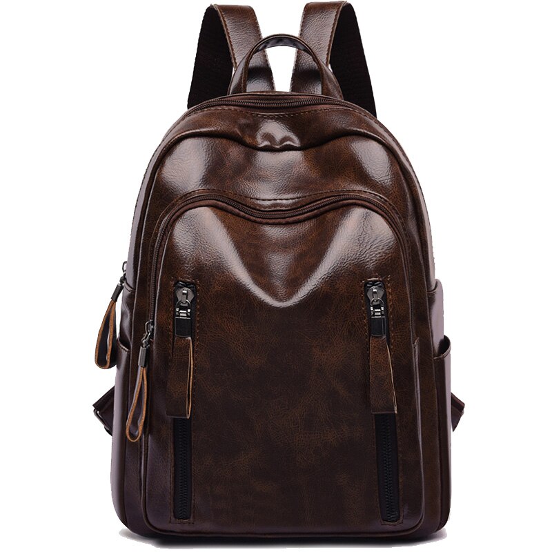 Chuwanglin Leer Vrouwen Bagpack Toevallige Rugzak Tas Multifunctioneel Sac A Dos Travel College Mochilas D121703: brown