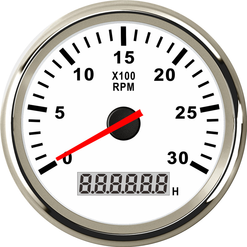 8000 rpm Drehzahlmesser Stiefel Auto Marine Tacho Meter mit LCD Betriebsstundenzähler Auto-Tachometer mit verrotten hintergrundbeleuchtung 12V Stiefel zubehör Marine: WS 3000 rpm