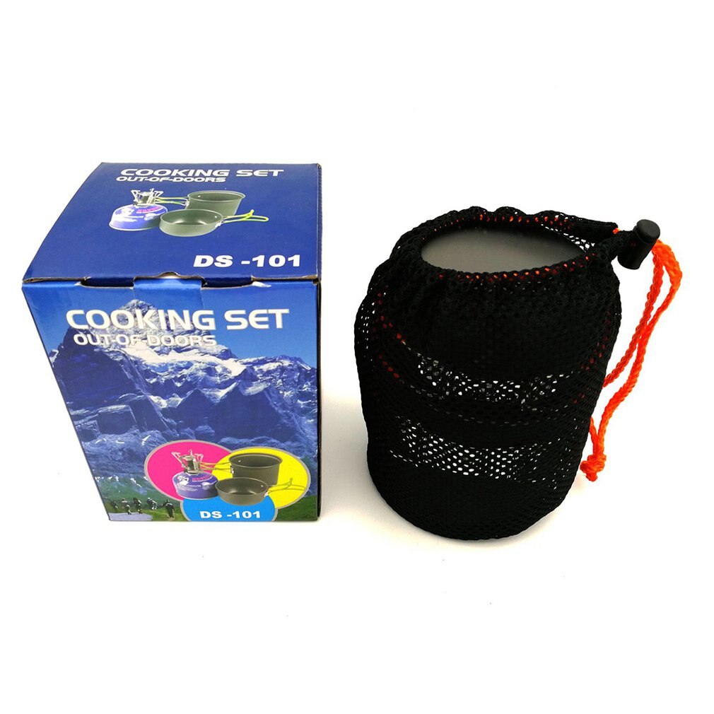 Outdoor 1-2 Person Portable Anodized Aluminum Alloy Camping Set Pot Hiking Backpack Cookware Pot