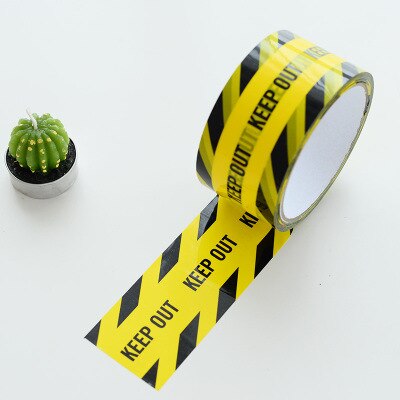 1 Roll Warning Tape Yellow BlackStripe Barricade Caution Work Safety Adhesive Tapes DIY Sticker For Mall Store Factory 48mm*25m