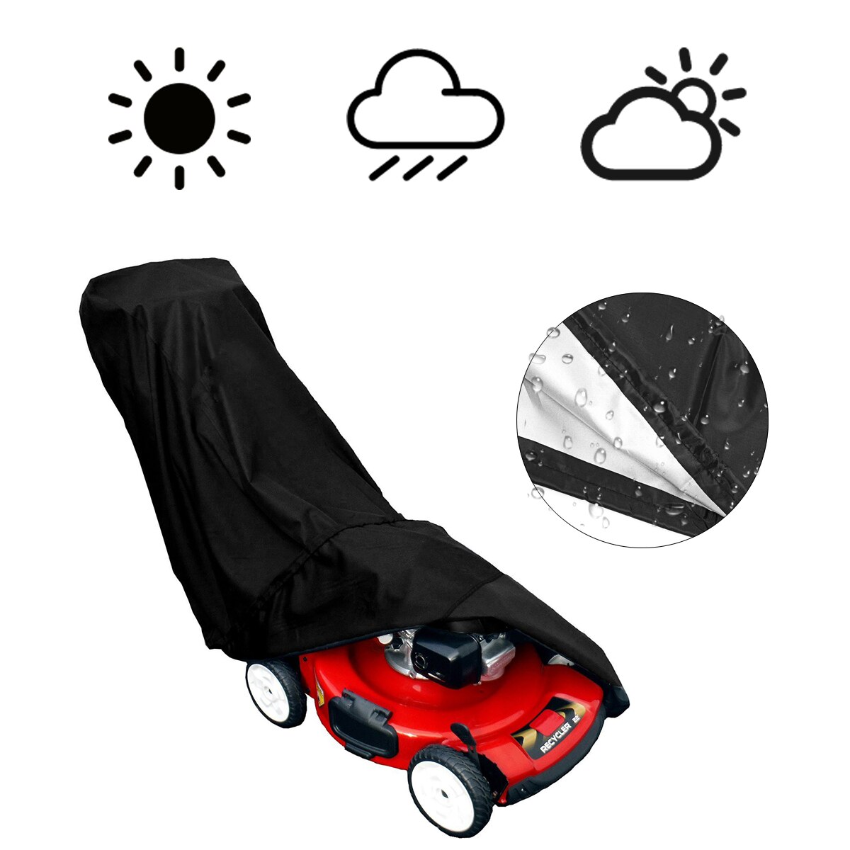 200cmx85cmx40cm/78''x33.5''x15.7'' black lawnmower cover Riding mower grass shovel hood polyester hood