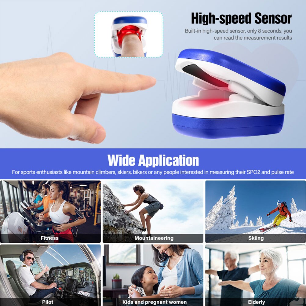 Fingertip Pulse Oximeter Digital Finger Oximeter OLED Pulse Oximeter Display Heart Rate Monitor SPO2 PR Pulsioximetro