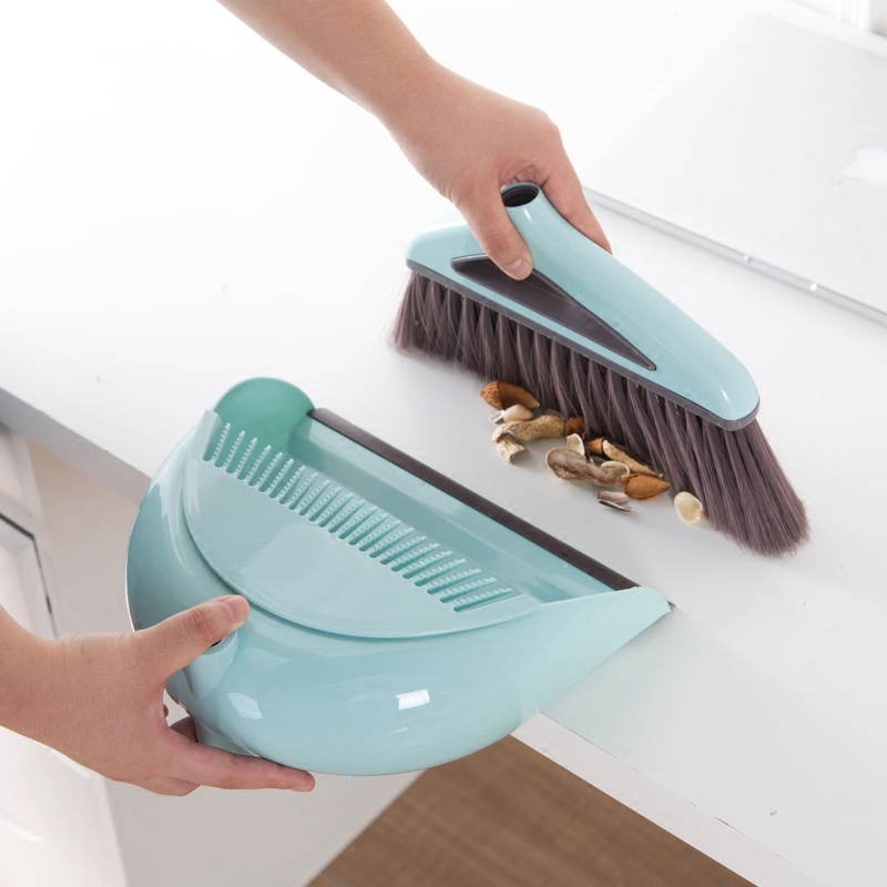 Foldable Household Cleaning Tools Stainless Steel PP Plastic Broom Combination Soft Hair Clean and Dustless Broom Dustpan Suit