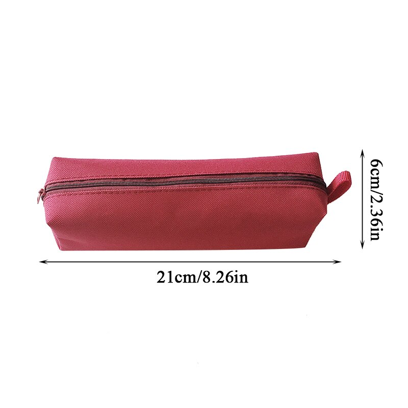 Pencil Case Makeup Bag Canvas Zipper Pen Bag Box Solid Cosmetic Bag School Stationery Bag Cosmetic Brush Bag For Girl Boy