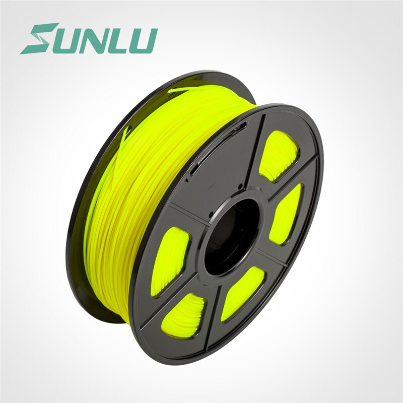 SUNLU PLA Filament 1.75mm 1KG With Spool Plastic PLA 3D Printer Filament Good Toughness Materials: PLA-LUMINOUS YELLOW